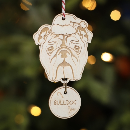 Personalised Christmas Tree Decoration Bulldog