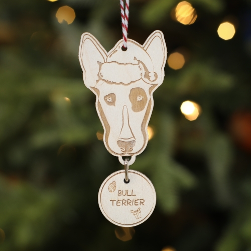 Personalised Christmas Tree Decoration Bull Terrier