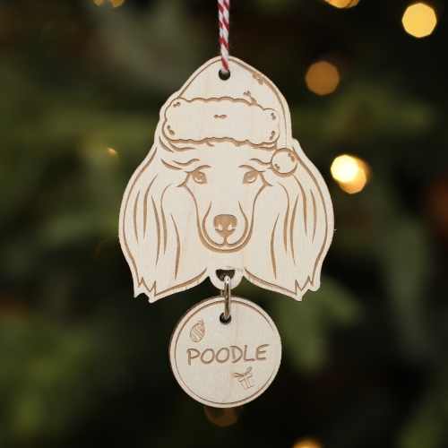 Personalised Christmas Tree Decoration Poodle