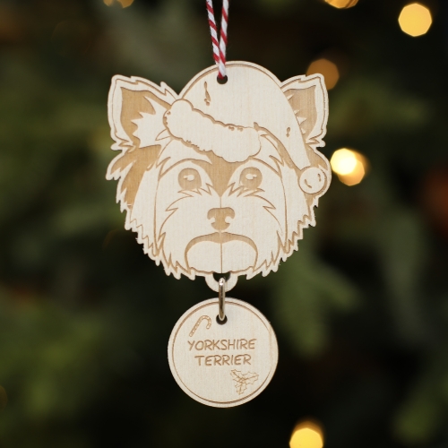 Personalised Christmas Tree Decoration Yorkshire Terrier