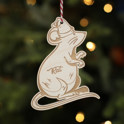 Personalised Christmas Tree Decoration Rat