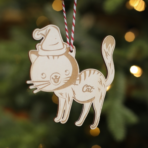 Personalised Christmas Tree Decoration Cat