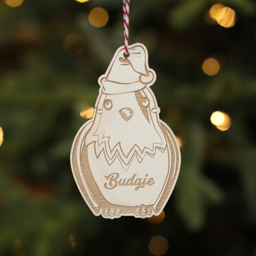 Personalised Christmas Tree Decoration Budgie