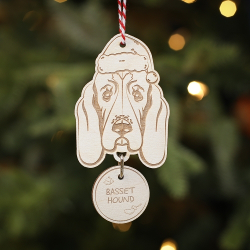 Personalised Christmas Tree Decoration Basset Hound