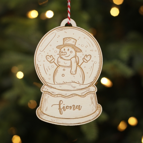 Personalised Christmas Tree Decoration Snow Globe Snowman