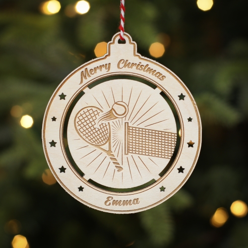 Personalised Christmas Tree Decoration Tennis
