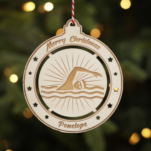 Personalised Christmas Tree Decoration Swimming