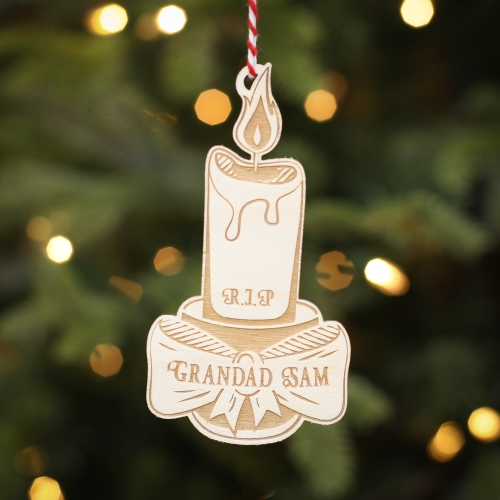 Personalised Christmas Tree Decoration Memorial Candle