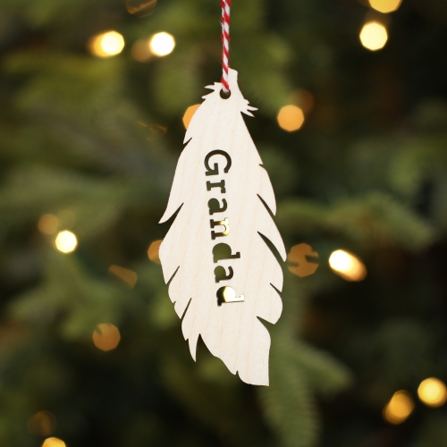Personalised Christmas Tree Decoration Memorial Feather