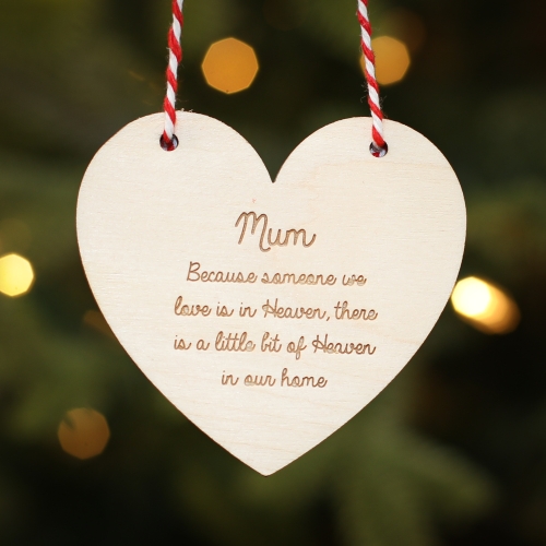Personalised Christmas Tree Decoration Memorial Heart