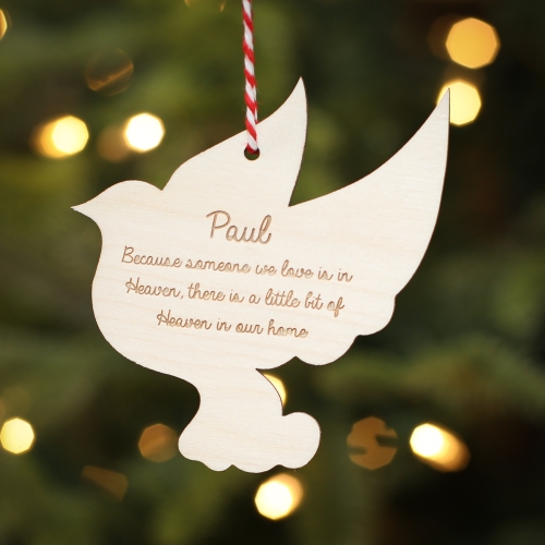 Personalised Christmas Tree Decoration Memorial Dove