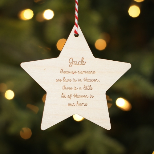 Personalised Christmas Tree Decoration Memorial Star