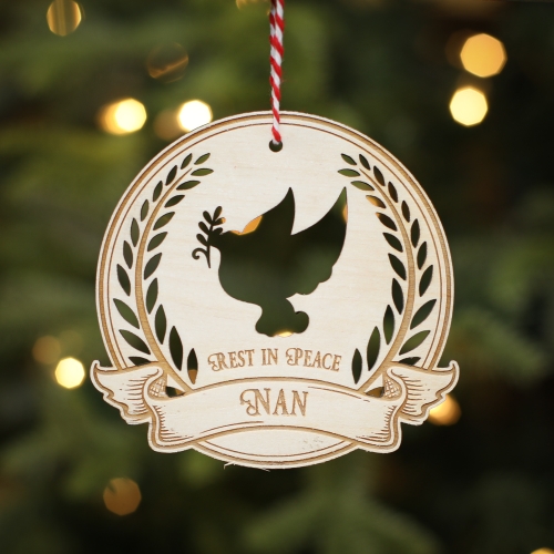 Personalised Christmas Tree Decoration Memorial Wreath