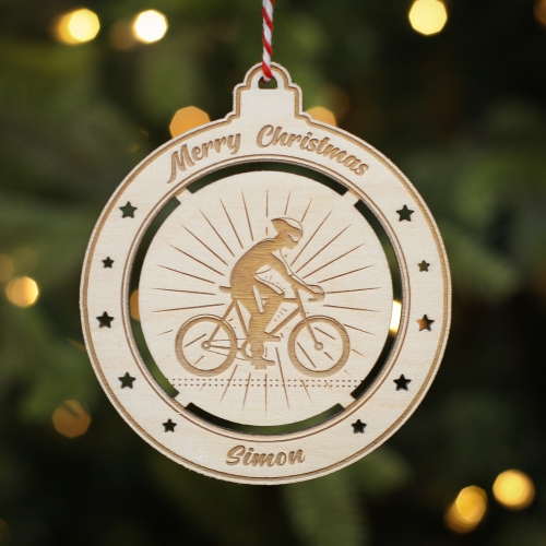 Personalised Christmas Tree Decoration Cycling