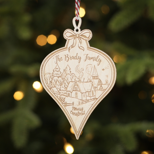 Personalised Christmas Tree Decoration Bauble Winter