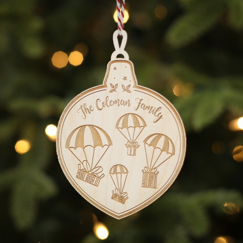 Personalised Christmas Tree Decoration Bauble Presents