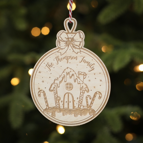 Personalised Christmas Tree Decoration Bauble House