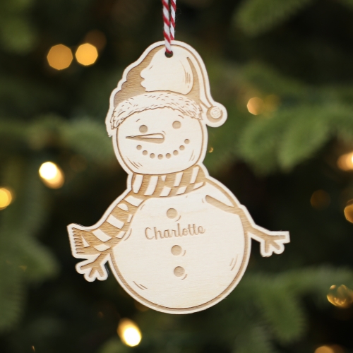 Personalised Christmas Tree Decoration Snowman