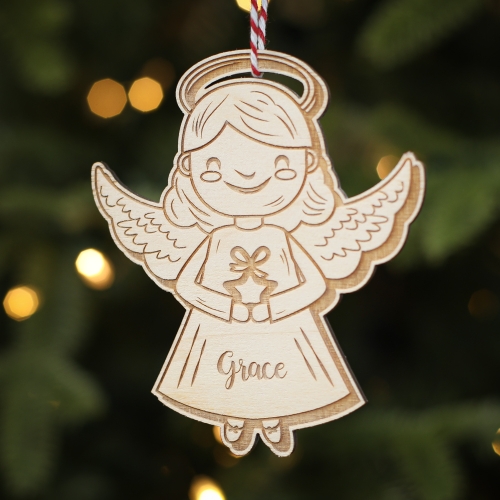 Personalised Christmas Tree Decoration Angel Star
