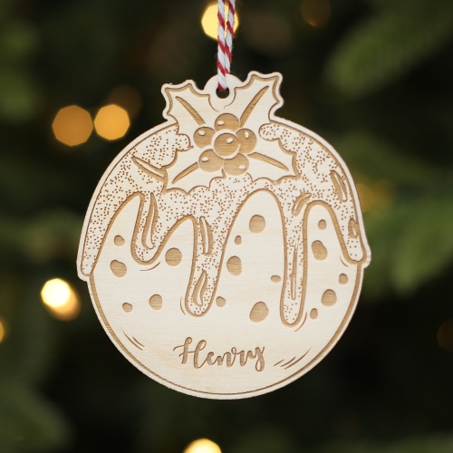 Personalised Christmas Tree Decoration Pudding
