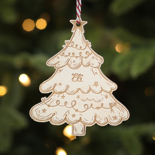 Personalised Christmas Tree Decoration Traditional Tree