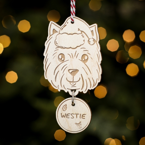 Personalised Christmas Tree Decoration Westie