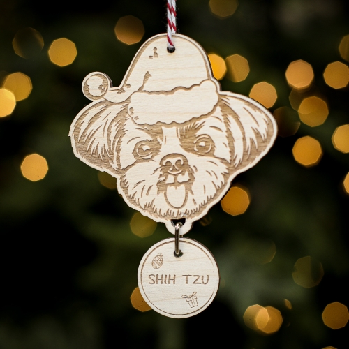 Personalised Christmas Tree Decoration Shih Tzu