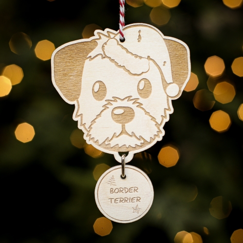 Personalised Christmas Tree Decoration Border Terrier