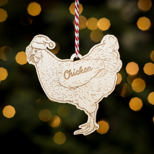 Personalised Christmas Tree Decoration Chicken