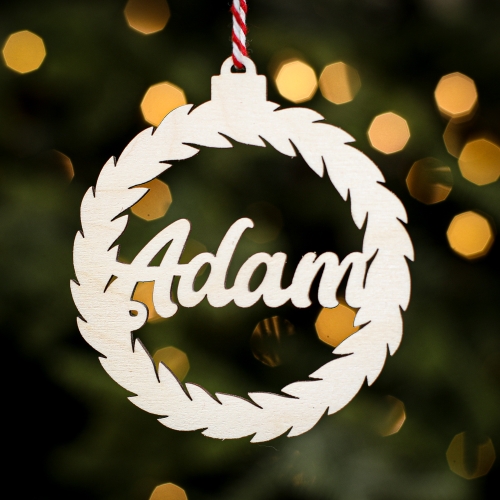 Personalised Christmas Tree Decoration Wreath Bauble