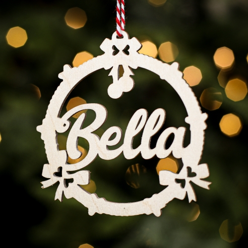 Personalised Christmas Tree Decoration Pretty Bauble