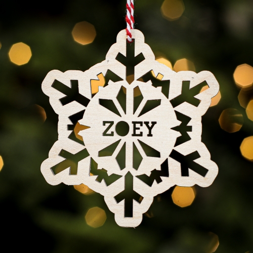 Personalised Christmas Tree Decoration Rounded Snowflake