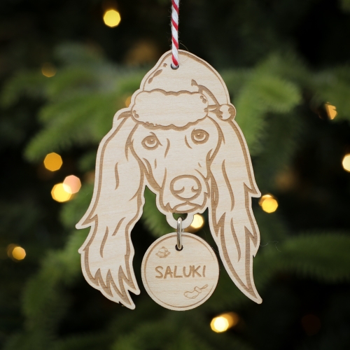 Personalised Christmas Tree Decoration Saluki