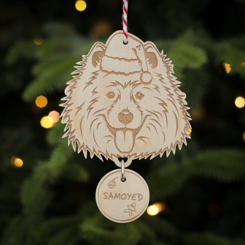 Personalised Christmas Tree Decoration Samoyed