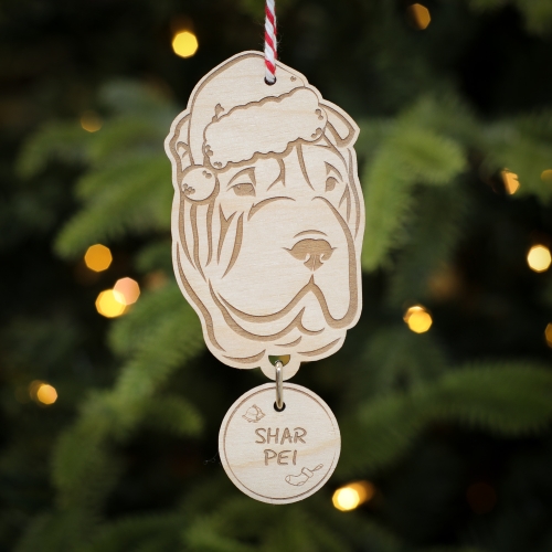 Personalised Christmas Tree Decoration Shar Pei