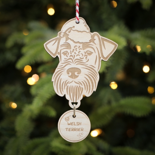 Personalised Christmas Tree Decoration Welsh Terrier