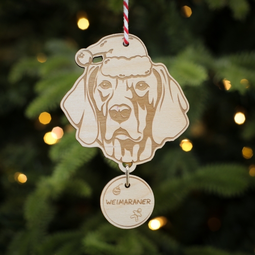 Personalised Christmas Tree Decoration Weimaraner
