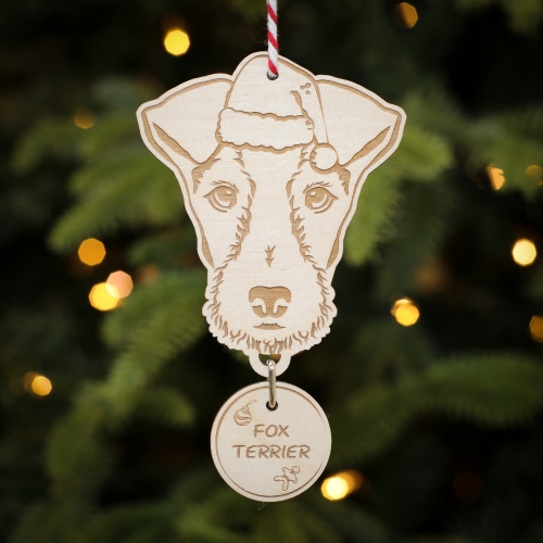 Personalised Christmas Tree Decoration Fox Terrier