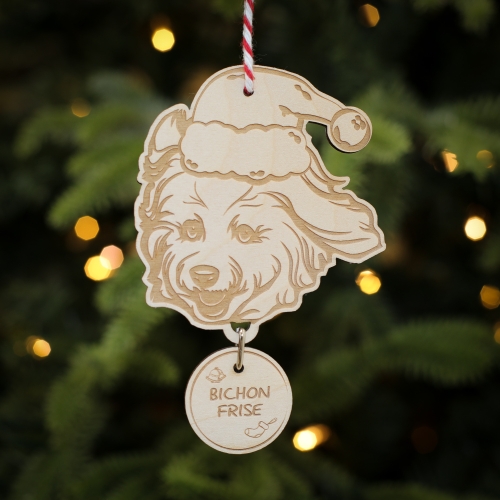Personalised Christmas Tree Decoration Bichon Frise