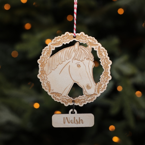 Personalised Christmas Tree Decoration Welsh Horse