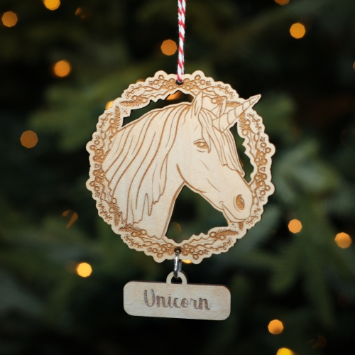 Personalised Christmas Tree Decoration Unicorn