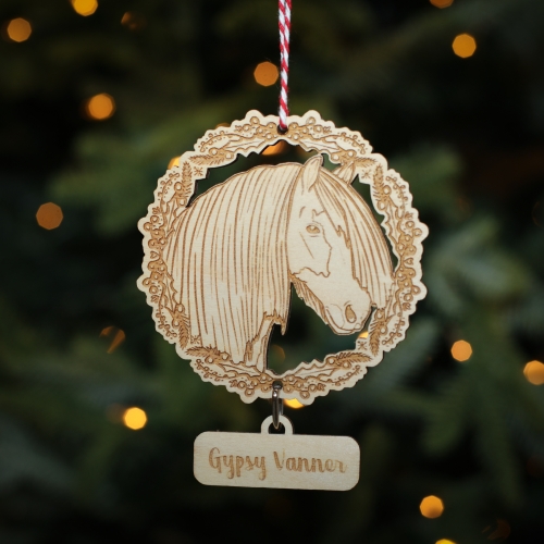 Personalised Christmas Tree Decoration Gypsy Vanner Horse