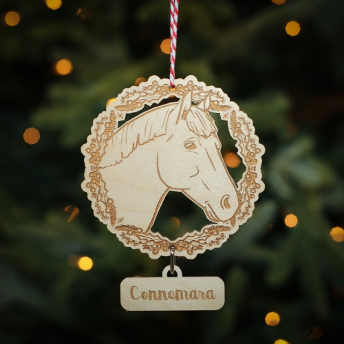 Personalised Christmas Tree Decoration Connemara Horse