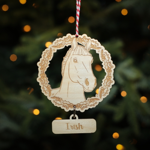 Personalised Christmas Tree Decoration Irish Horse