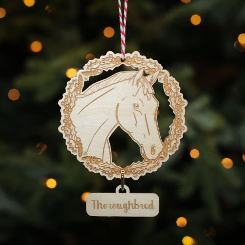 Personalised Christmas Tree Decoration Thoroughbred Horse
