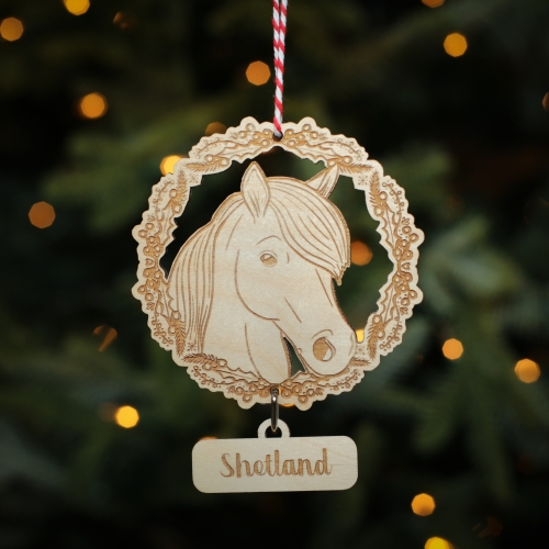 Personalised Christmas Tree Decoration Shetland Pony Horse