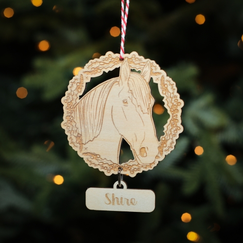 Personalised Christmas Tree Decoration Shire Horse