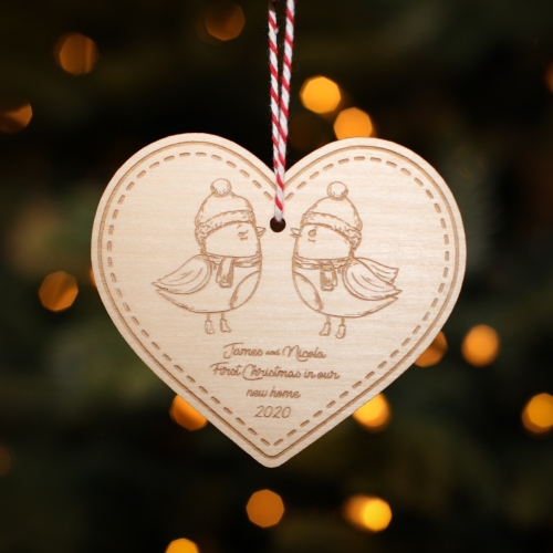 Personalised Christmas Tree Decoration New Home Heart