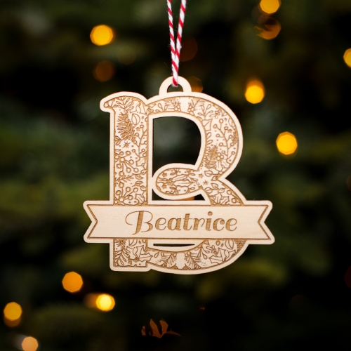 Personalised Christmas Tree Decoration Letter B