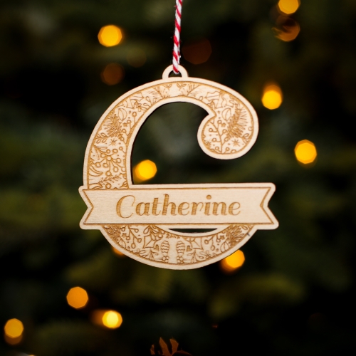Personalised Christmas Tree Decoration Letter C